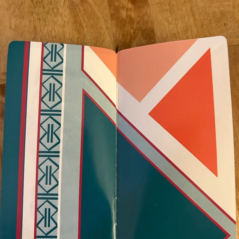 Kérastase Paris Silk Scarf Square Geometric Coral Teal + Box & Styling Booklet